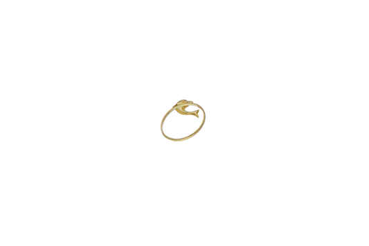 Gold Dolphin Shaped Ring 18KT - FKJRN18KU6393