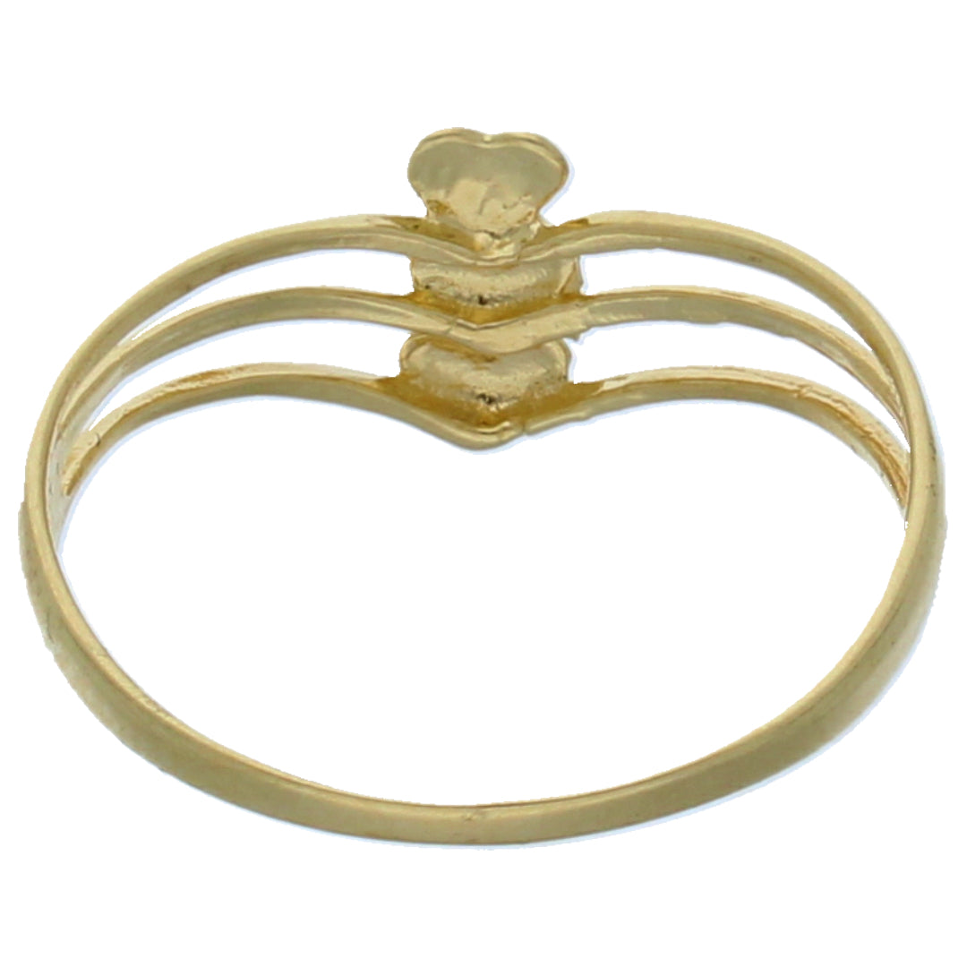 Gold Triple Heart Shaped Ring 18KT - FKJRN18KU6369