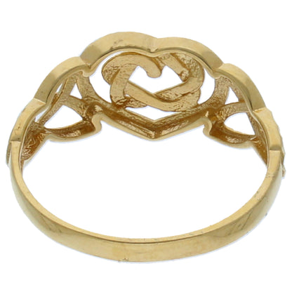 Gold Intricate Heart Shaped Ring 18KT - FKJRN18KU6371