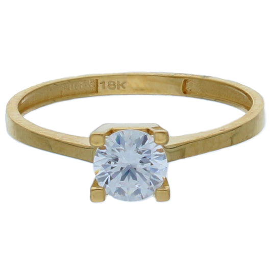 Gold Solitaire Ring 18KT - FKJRN18KU6391