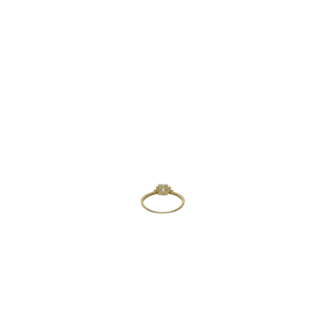 Gold Solitaire Ring 18KT - FKJRN18KU6374