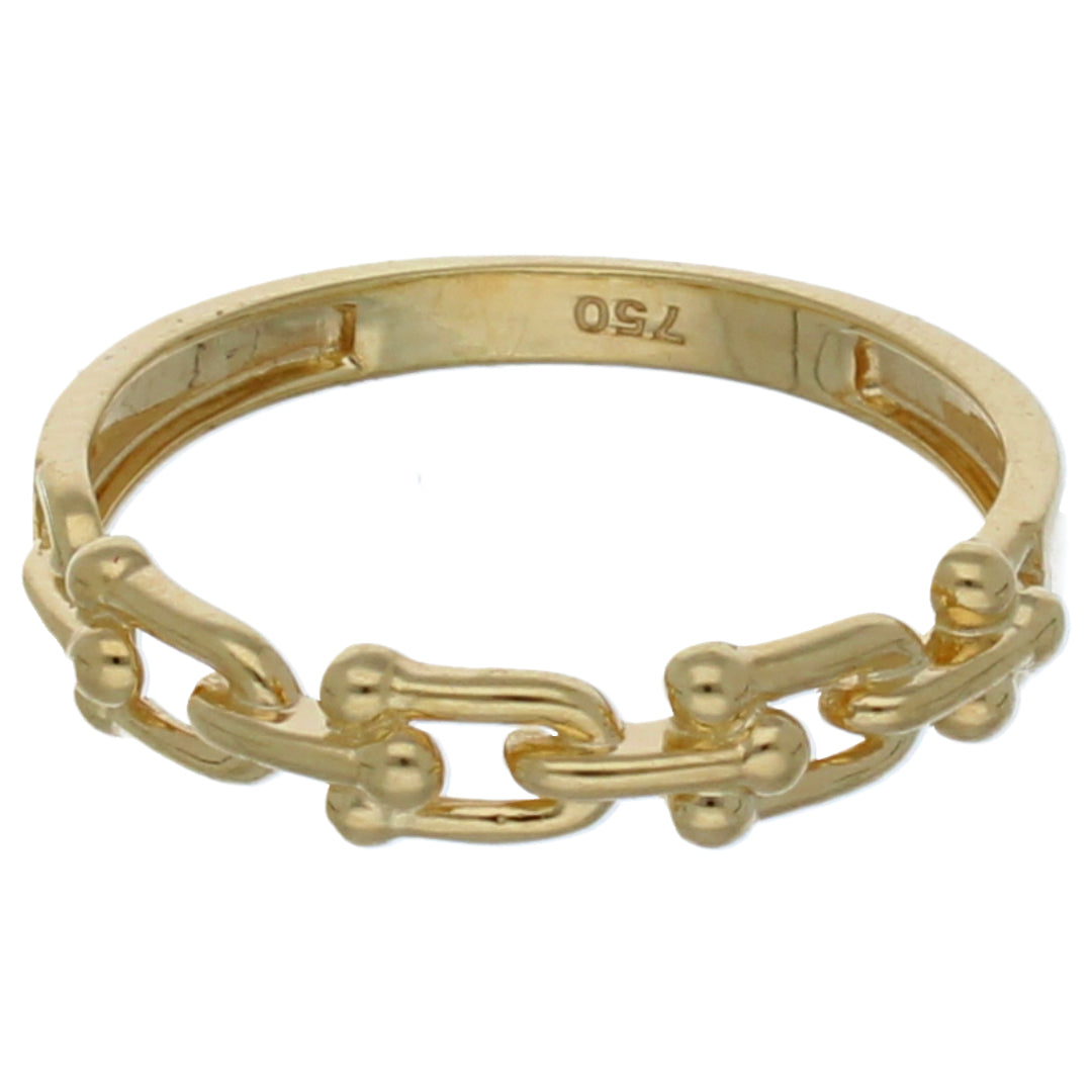 Beautiful Gold Interlink Ring 18KT | FKJRN18KU6386 – FKJewellers UAE