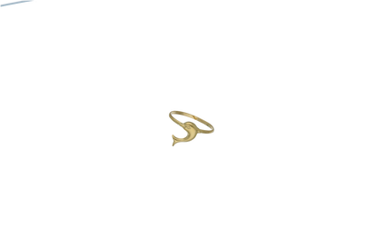 Gold Dolphin Shaped Ring 18KT - FKJRN18KU6393