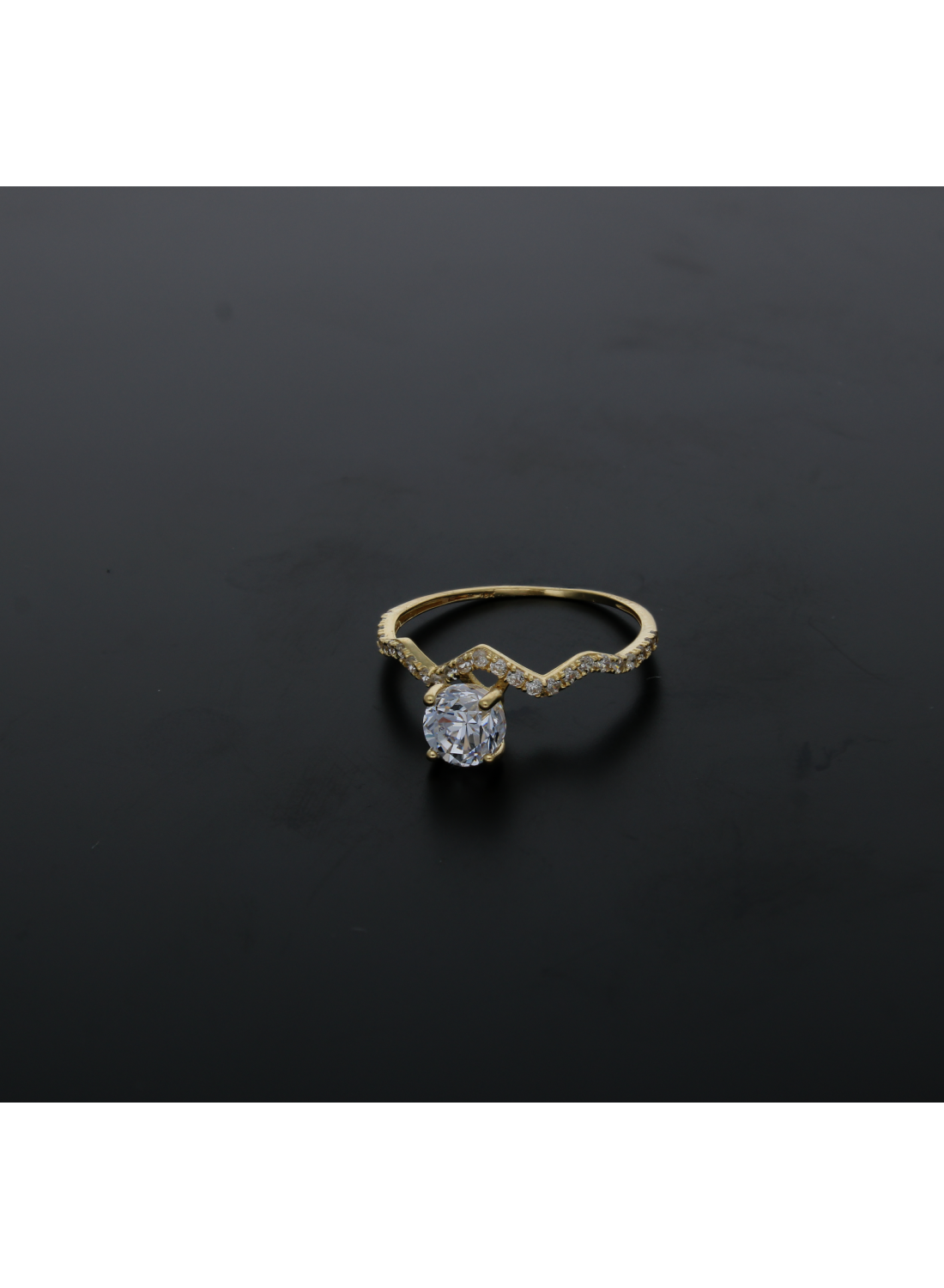 Gold Solitaire Ring 18KT - FKJRN18KU6380