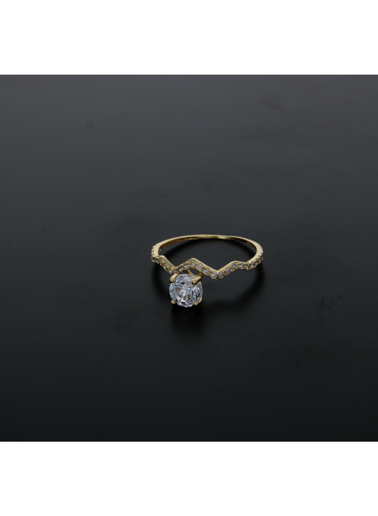 Gold Solitaire Ring 18KT - FKJRN18KU6380