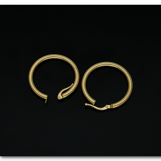 Gold Hoop Earrings 18KT - FKJERN18KU6420