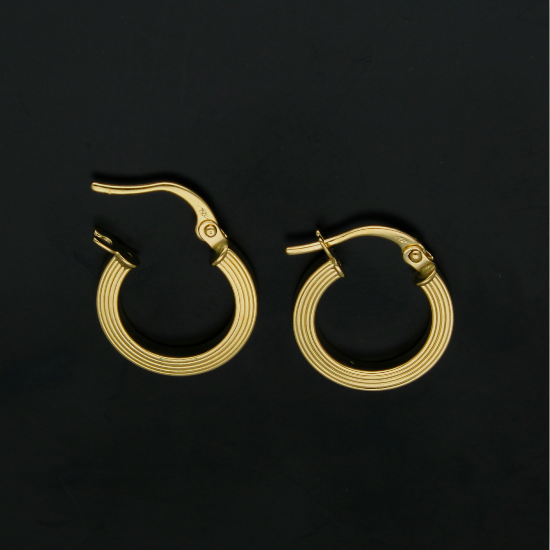 Gold Hoop Earrings 18KT - FKJERN18KU6421