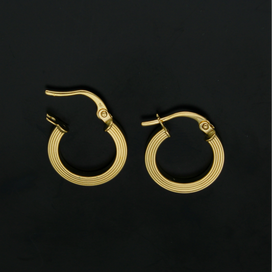 Gold Hoop Earrings 18KT - FKJERN18KU6421