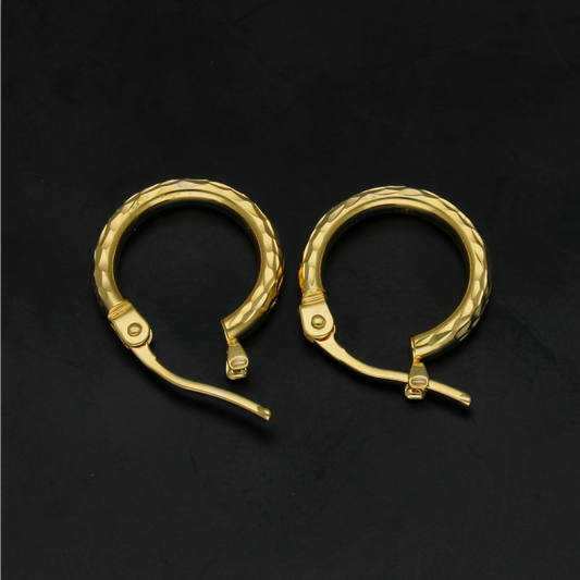 Gold Hoop Earrings 18KT - FKJERN18KU6422