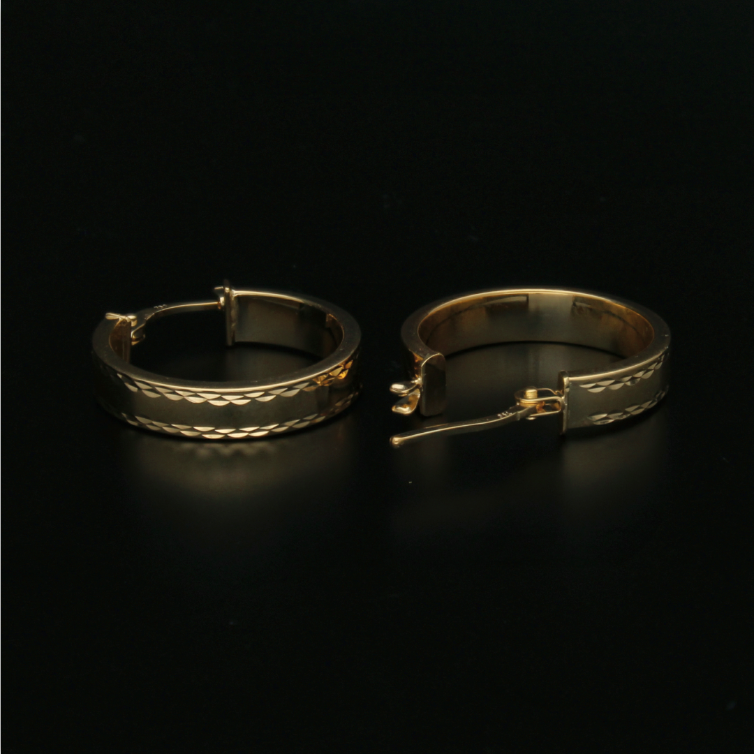 Gold Hoop Earrings 18KT - FKJERN18KU6412