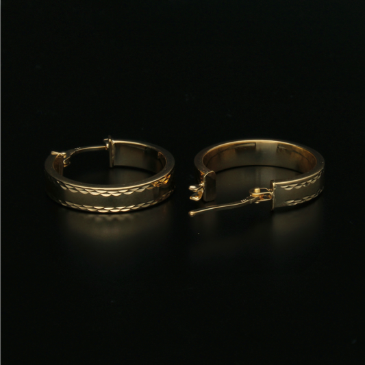 Gold Hoop Earrings 18KT - FKJERN18KU6412