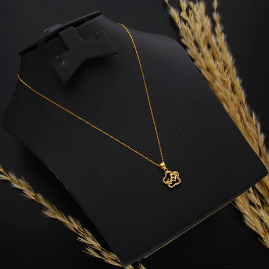 Gold Necklace (Chain with Hollow Flower Shaped Pendant) 18KT - FKJNKL18KU6426