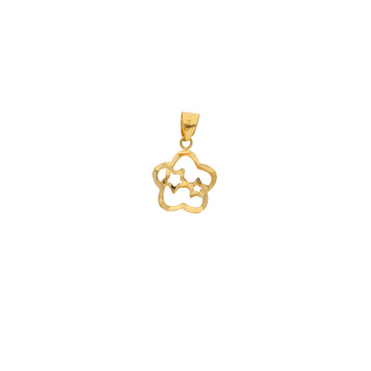 Gold Hollow Flower Shaped Pendant 18KT - FKJPND18KU6426