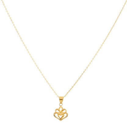 Gold Necklace (Chain with Hollow Flower Shaped Pendant) 18KT - FKJNKL18KU6427