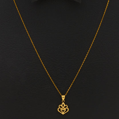 Gold Necklace (Chain with Hollow Flower Shaped Pendant) 18KT - FKJNKL18KU6427