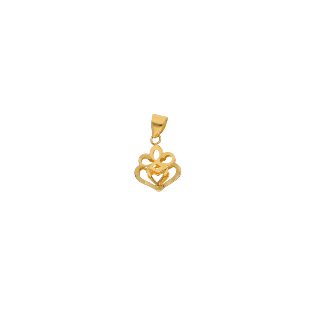 Gold Hollow Flower Shaped Pendant 18KT - FKJPND18KU6427