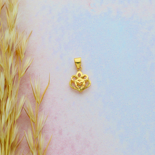 Gold Hollow Flower Shaped Pendant 18KT - FKJPND18KU6427