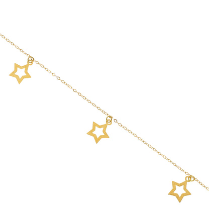 Gold Star Shaped Charms Bracelet 18KT - FKJBRL18KU6429