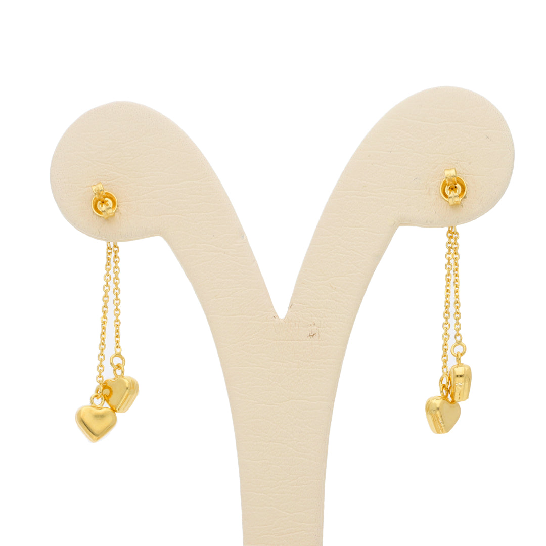 Gold Hanging Heart Earring 18KT - FKJERN18KU6437