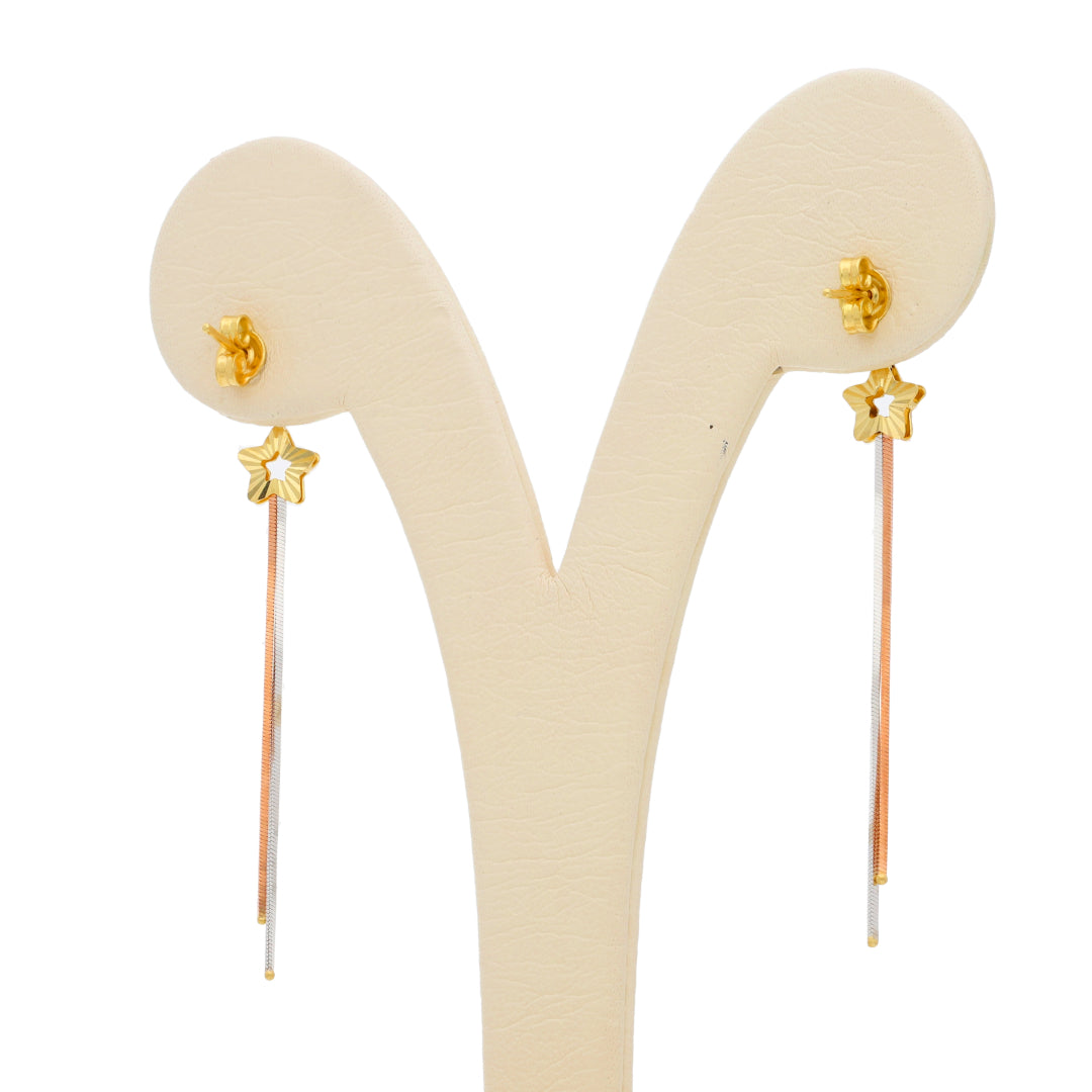 Gold Hanging Star Earring 18KT - FKJERN18KU6435