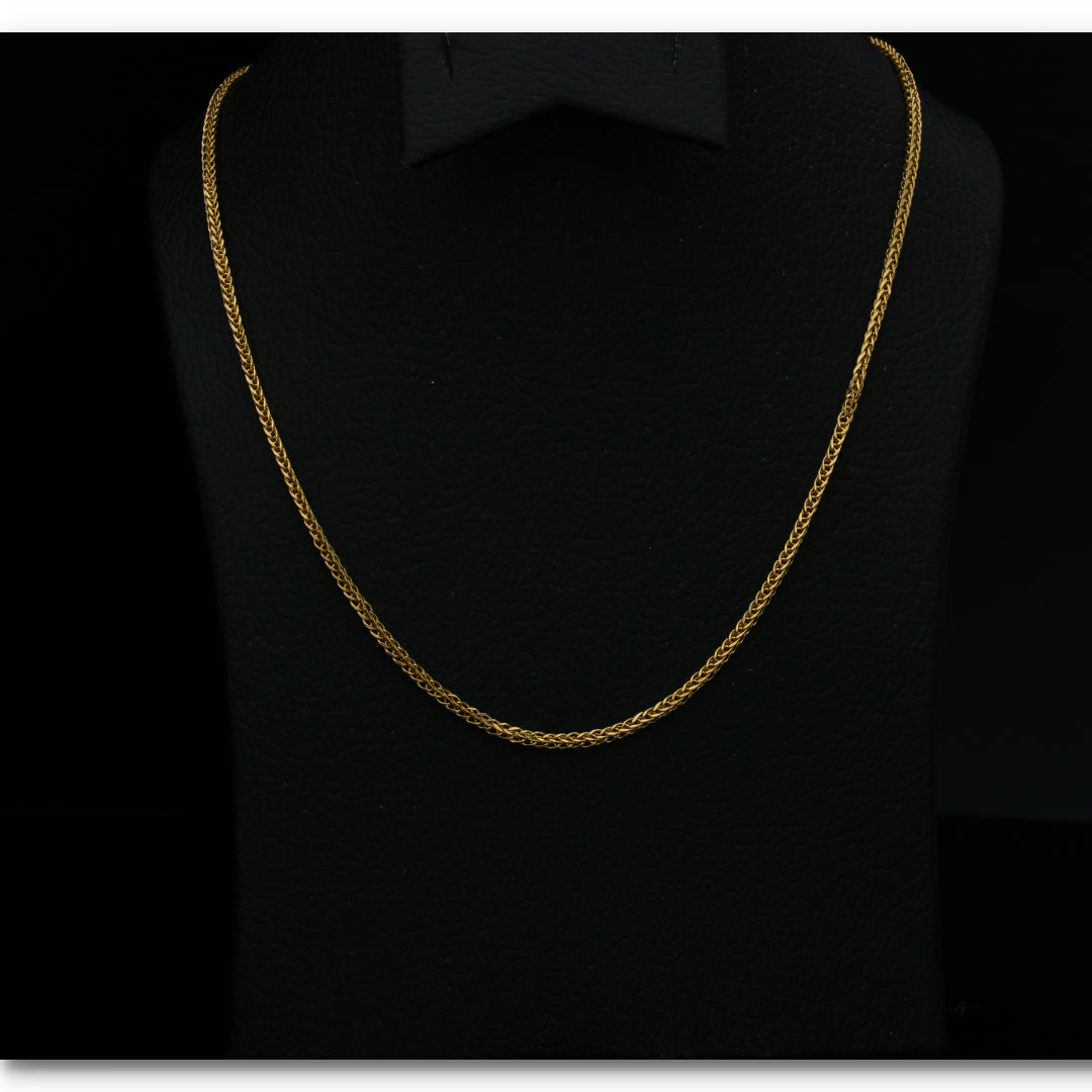 Gold 18 Inches Wheat Chain 18KT - FKJCN18KU6404