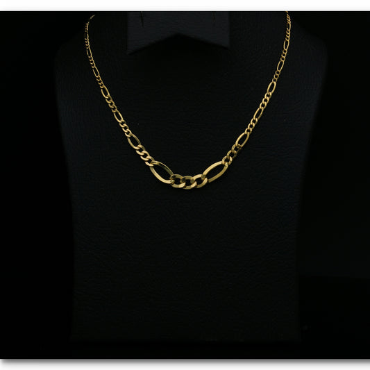 Gold 18 Inches Figaro Chain 18KT - FKJCN18KU6406