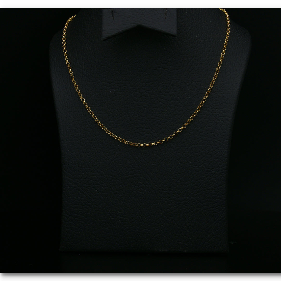 Gold 18 Inches Interlink Chain 18KT - FKJCN18KU6408