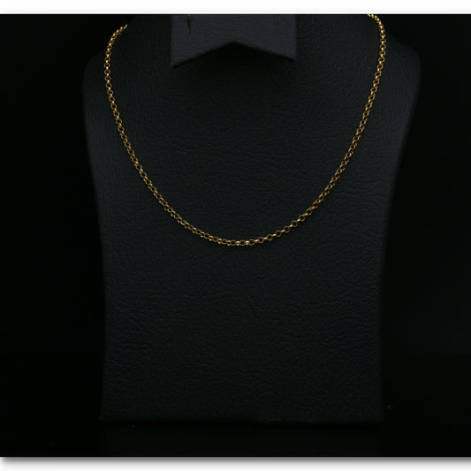 Gold 18 Inches Interlink Chain 18KT - FKJCN18KU6408