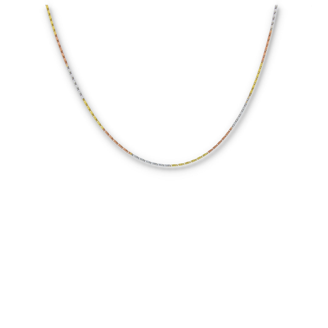 Gold 18 Inches Triple Tone Chain 18KT - FKJCN18KU6395