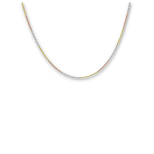 Gold 18 Inches Triple Tone Chain 18KT - FKJCN18KU6395