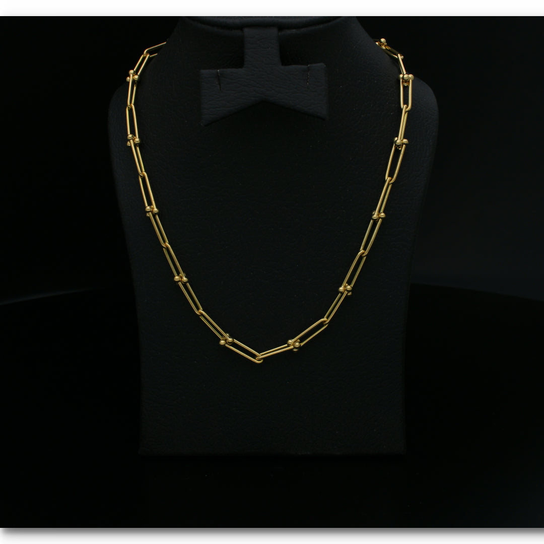 Gold 20 Inches Paperclip Chain 18KT - FKJCN18KU6399