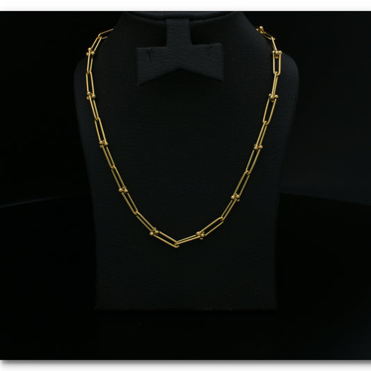 Gold 20 Inches Paperclip Chain 18KT - FKJCN18KU6399