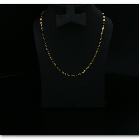 Gold 18 Inches Interlink Chain 18KT - FKJCN18KU6400