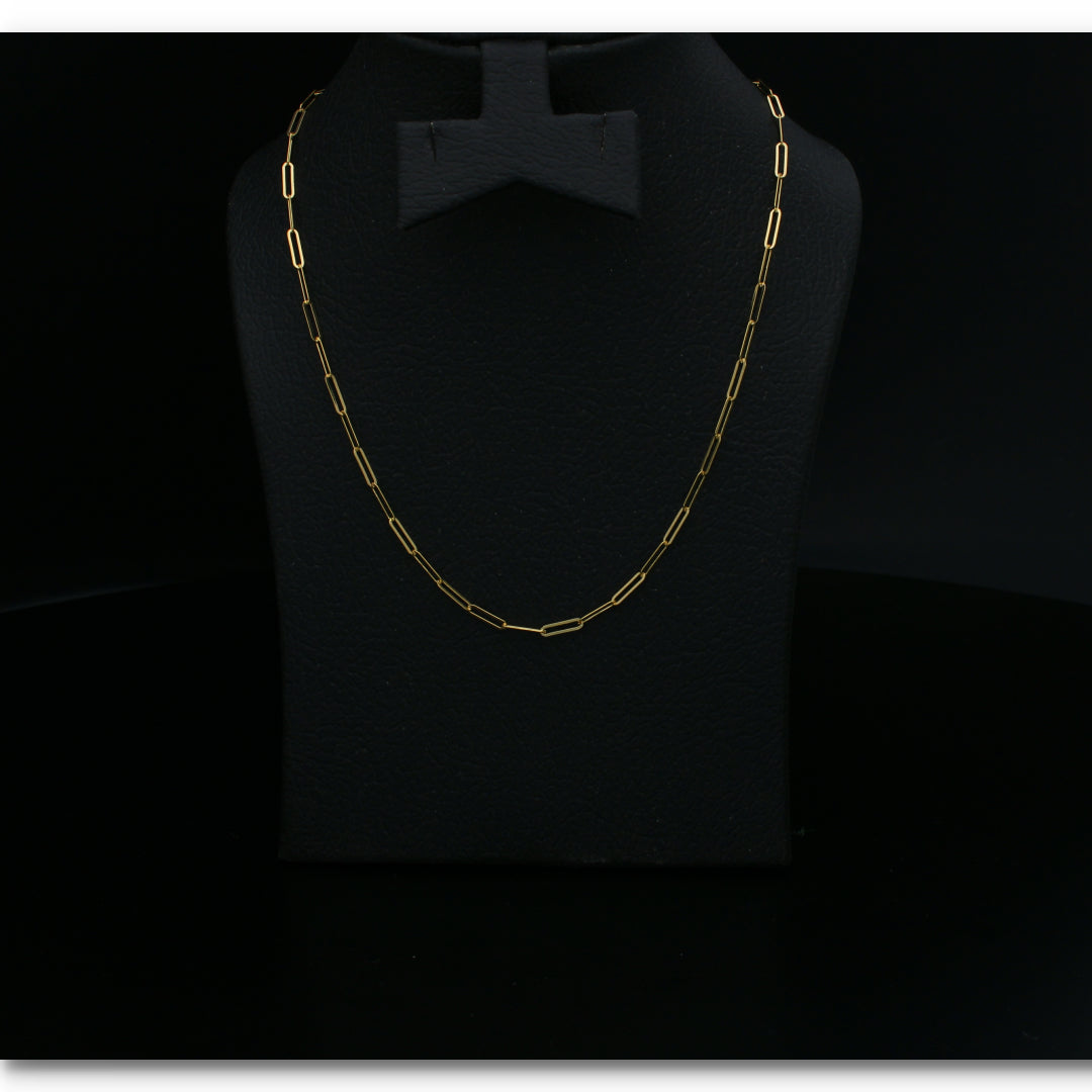 Gold 18 Inches Interlink Chain 18KT - FKJCN18KU6401