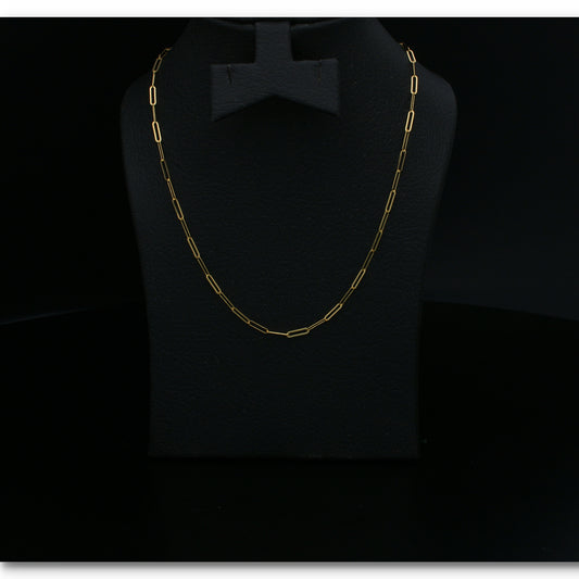 Gold 18 Inches Interlink Chain 18KT - FKJCN18KU6401