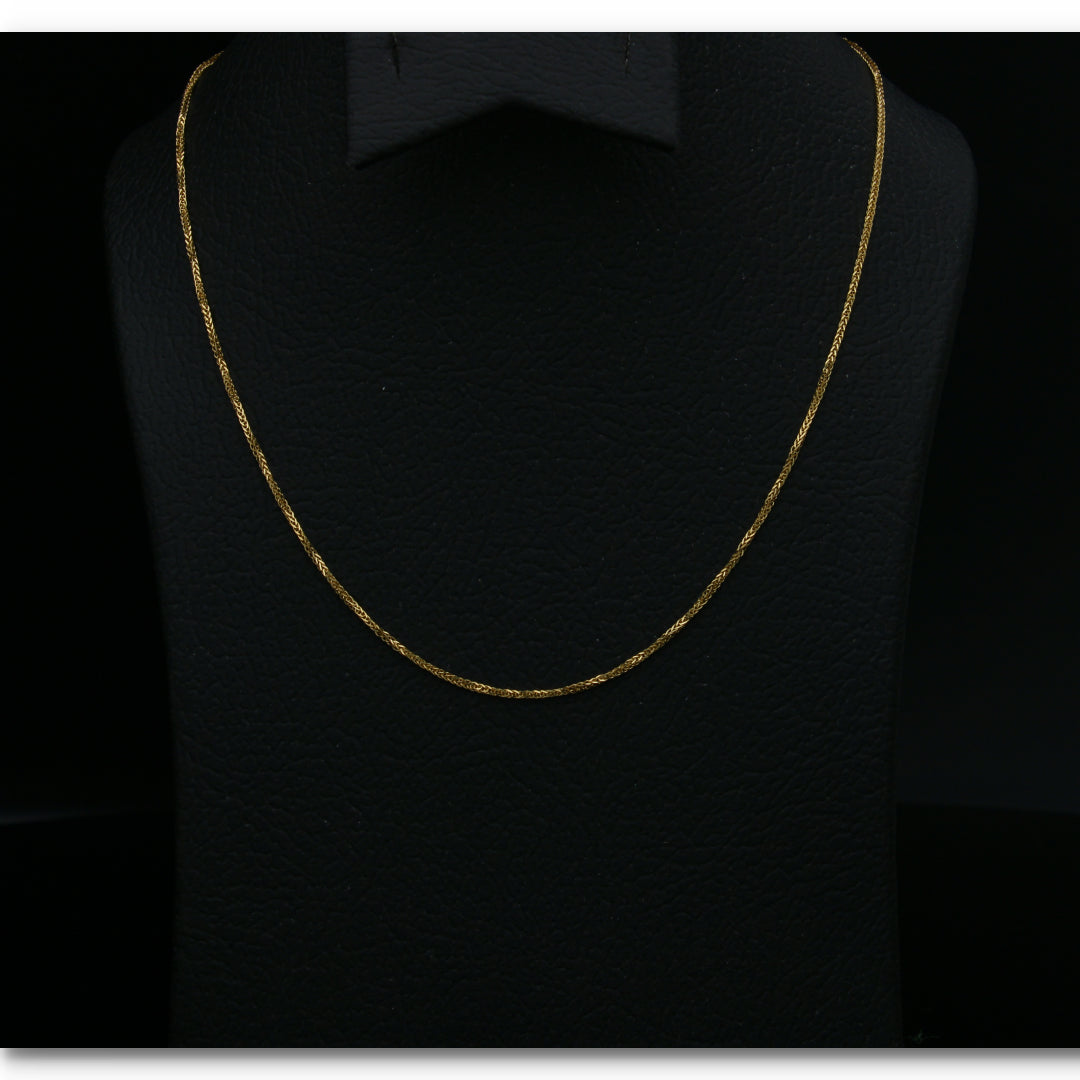 Gold 18 Inches Interlink Chain 18KT - FKJCN18KU6403