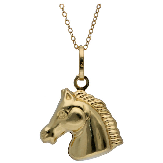 Gold Necklace (Chain with Horse Shaped Pendant) 18KT - FKJNKL18KU6534