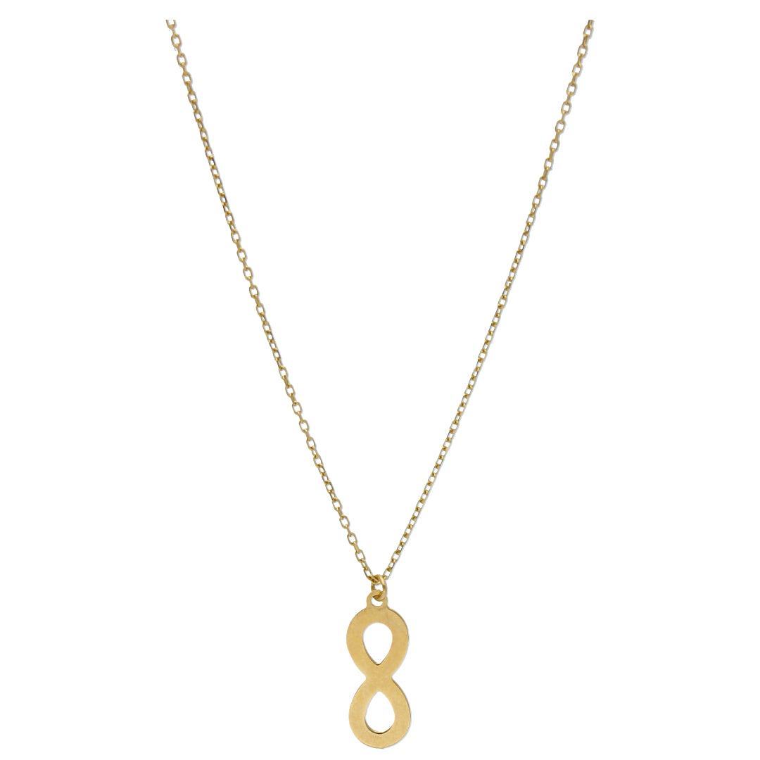 Gold Infinity Shaped Charms Necklace 18KT - FKJNKL18KU6527