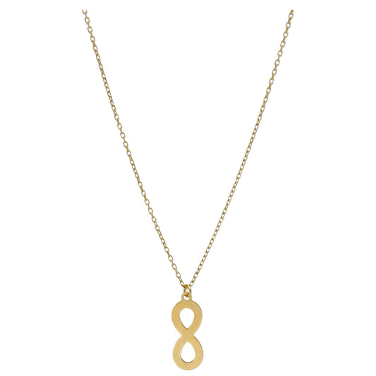 Gold Infinity Shaped Charms Necklace 18KT - FKJNKL18KU6527