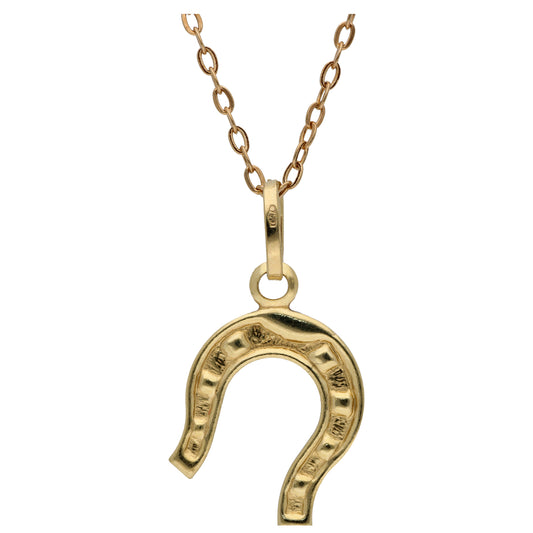 Gold Necklace (Chain with Horseshoe Shaped Pendant) 18KT - FKJNKL18KU6538