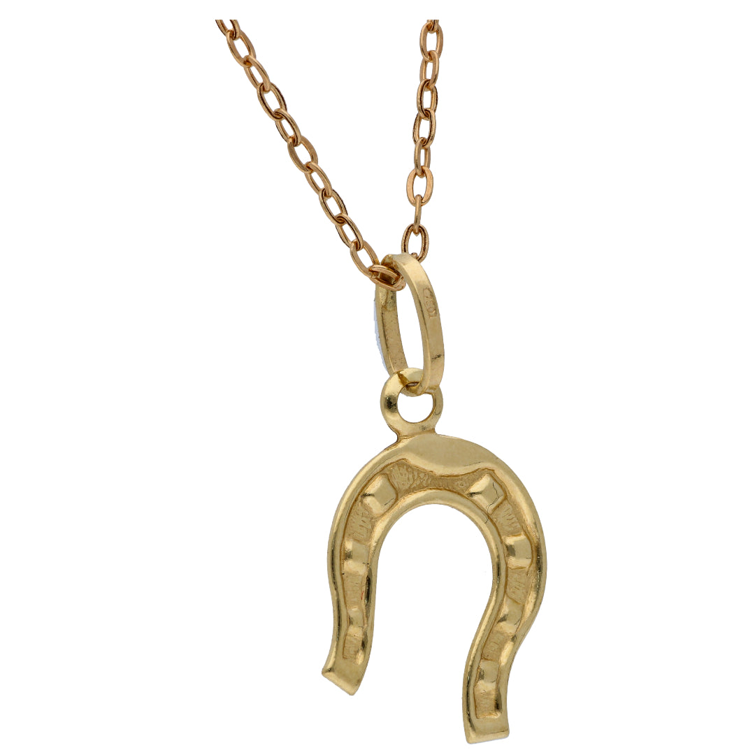 Gold Necklace (Chain with Horseshoe Shaped Pendant) 18KT - FKJNKL18KU6538