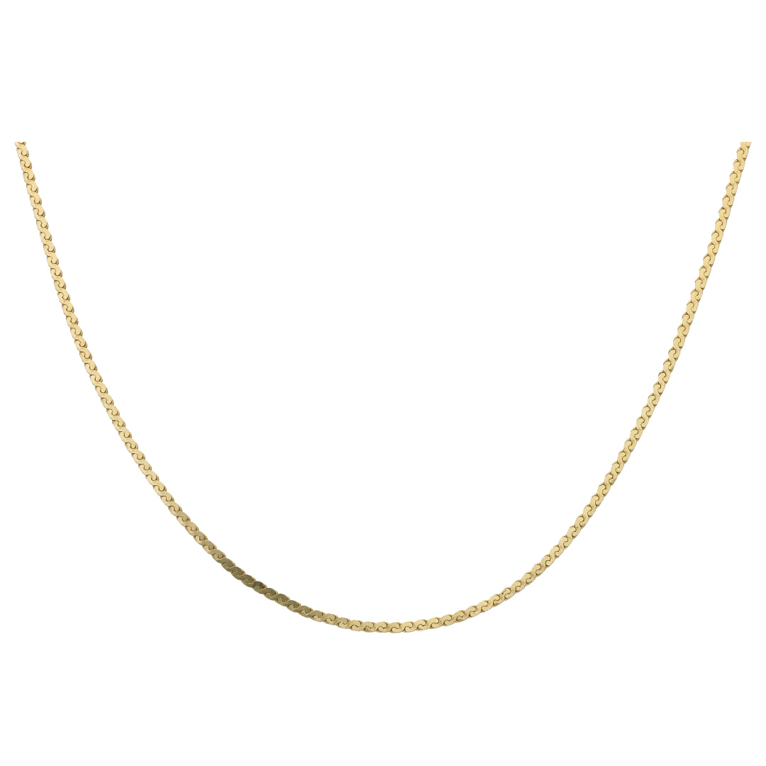 Gold 18 Inches Inter Link Chain 18KT - FKJCN18KU6549