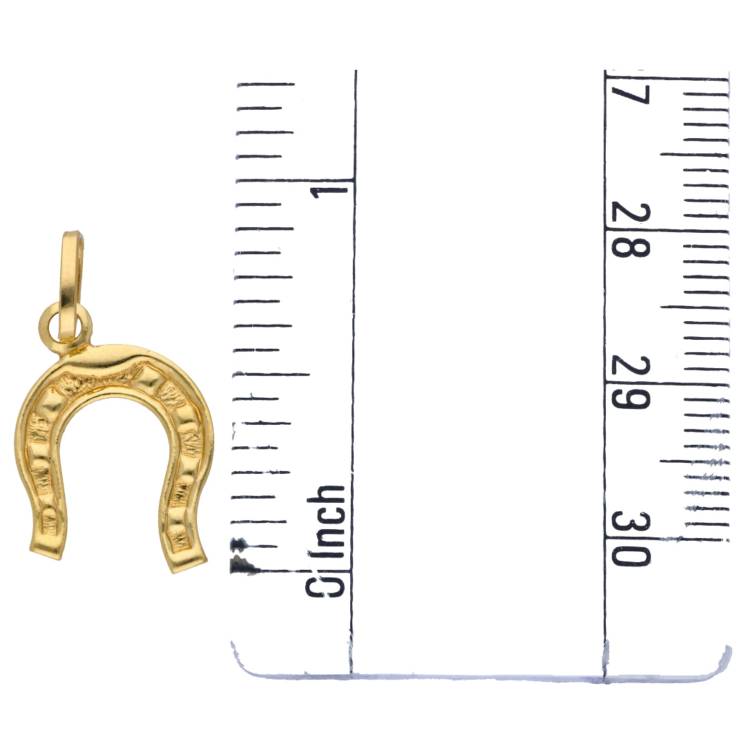 Gold Horseshoe Shaped Pendant 18KT - FKJPND18KU6538