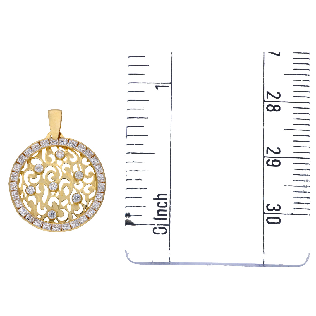 Gold Zircon Pendant 18KT - FKJPND18KU6536