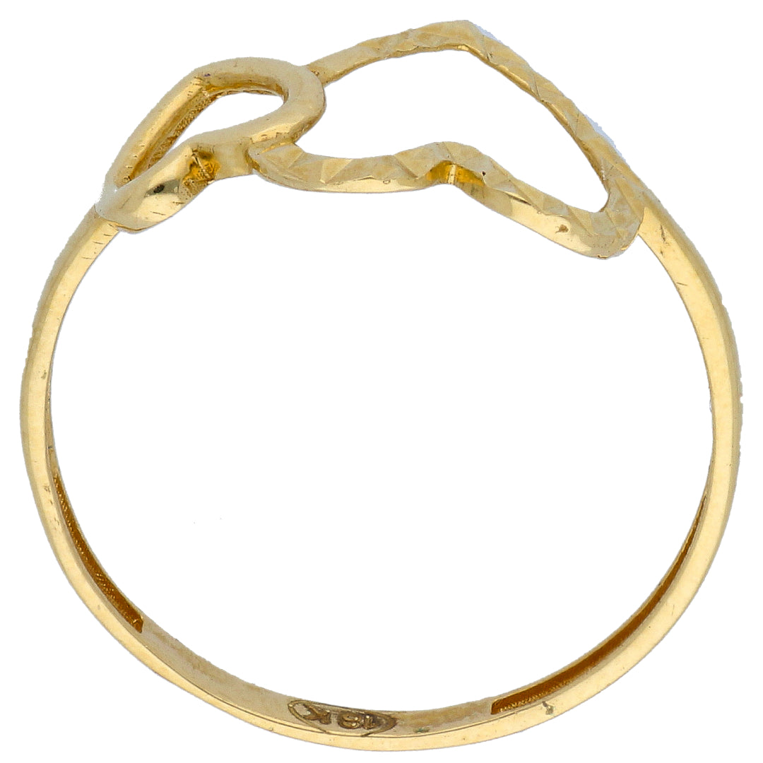 Gold Heart Shaped Ring 18KT - FKJRN18KU6541