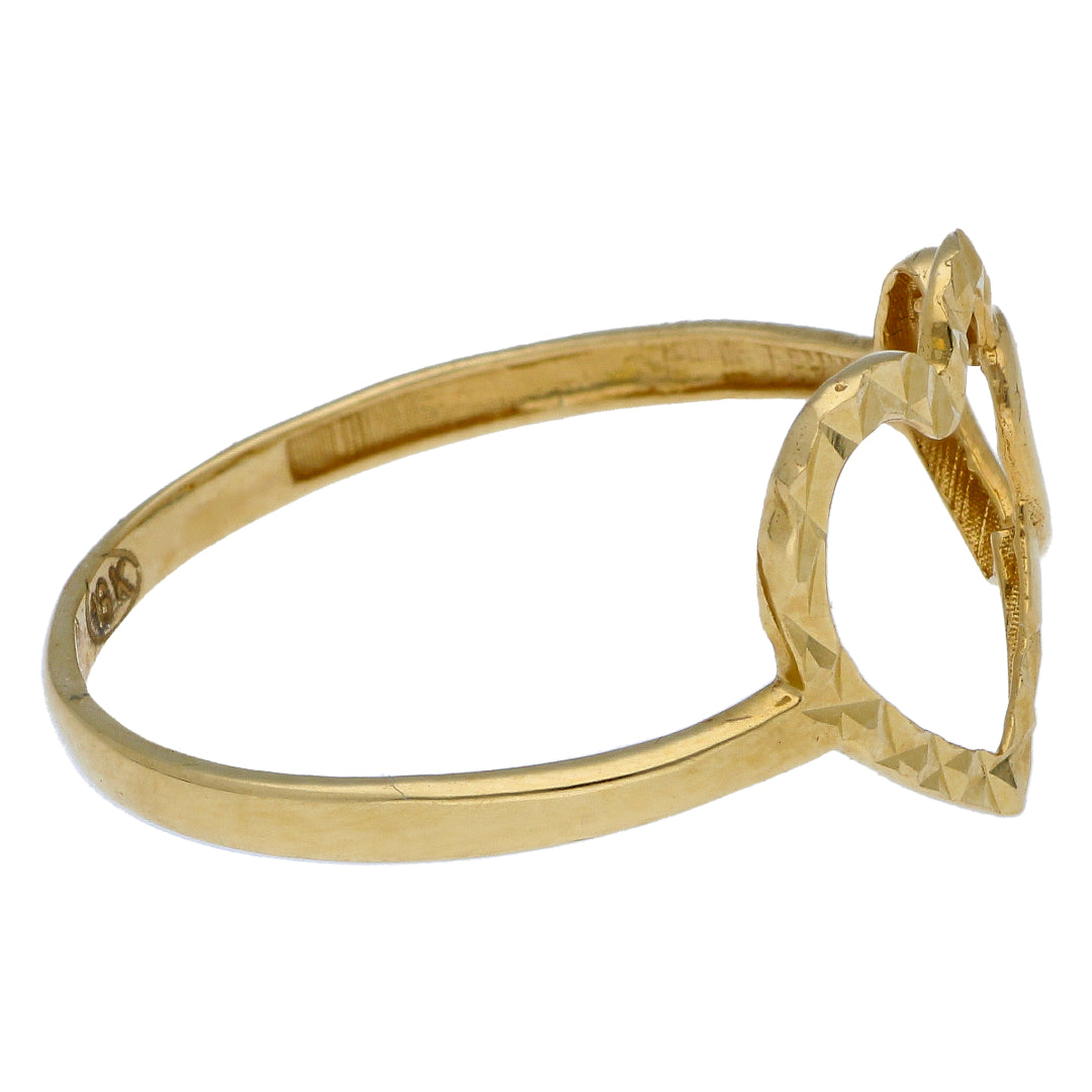 Gold Heart Shaped Ring 18KT - FKJRN18KU6541