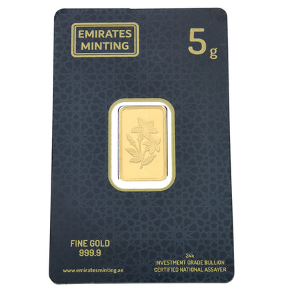 Emirates Minting 5 Grams Flower Gold Bar 999.9 Purity - FKJGBR24K2351