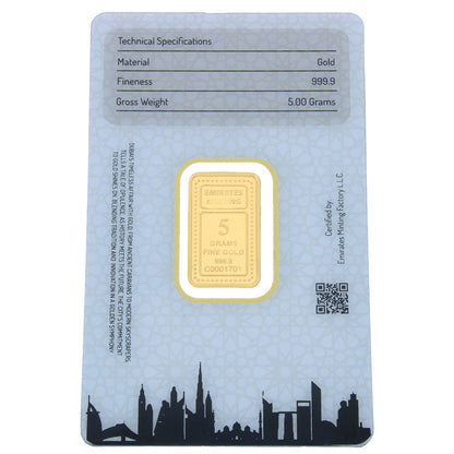 Emirates Minting 5 Grams Flower Gold Bar 999.9 Purity - FKJGBR24K2351