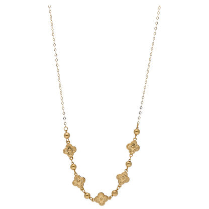 Gold Clover Leaf Necklace 18KT - FKJNKL18KU6589