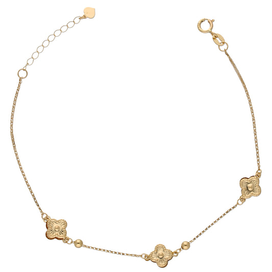 Gold Clover Leaf Bracelet 18KT - FKJBRL18KU6597